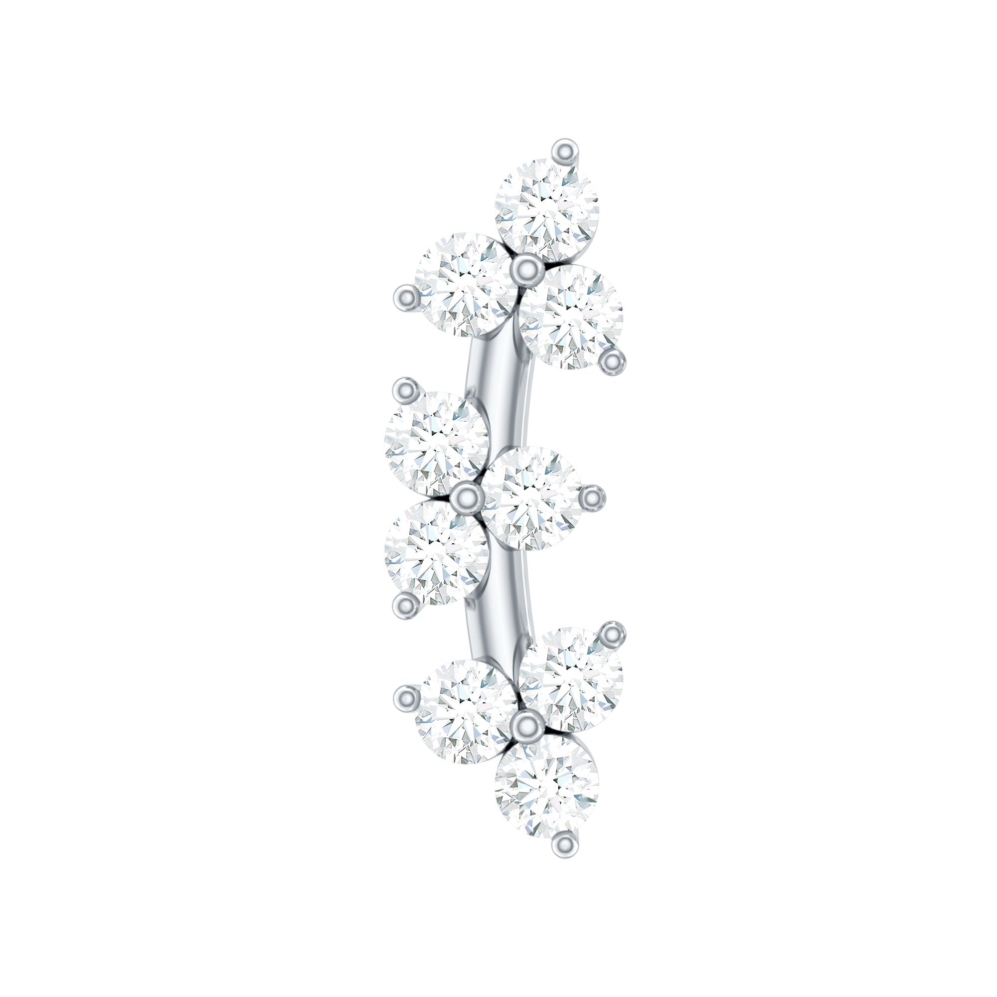 Unique Moissanite Cartilage Climber Earring