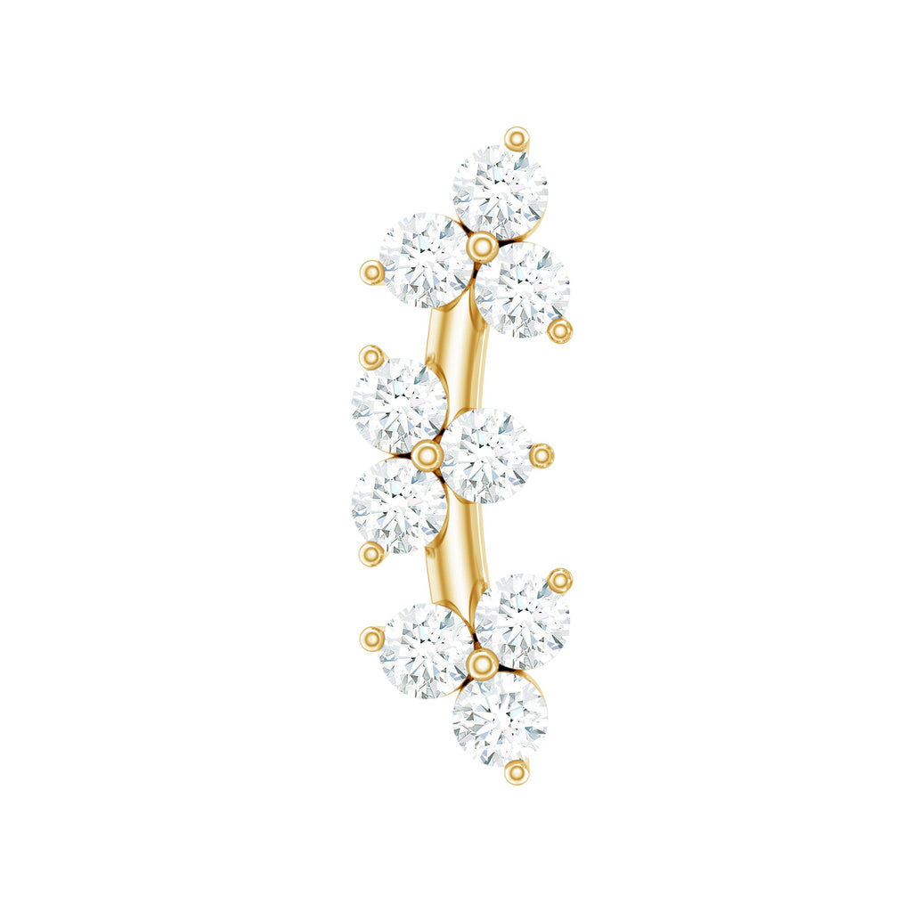 Unique Moissanite Cartilage Climber Earring