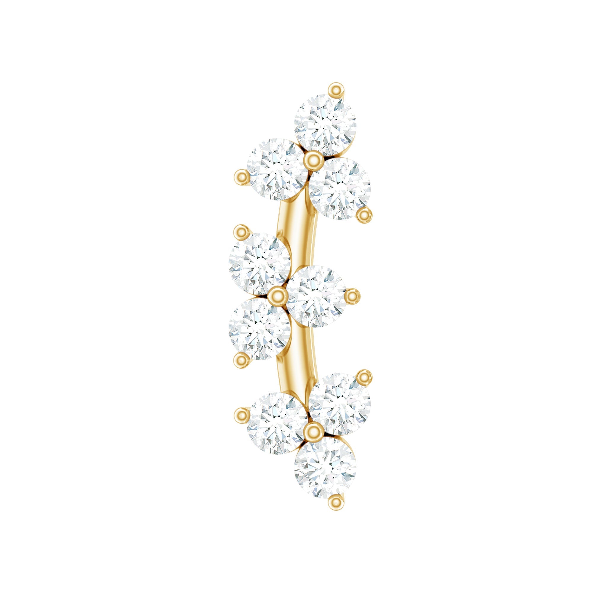 Unique Moissanite Cartilage Climber Earring