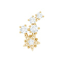 Natural Diamond Star Crawler Earring for Helix Piercing