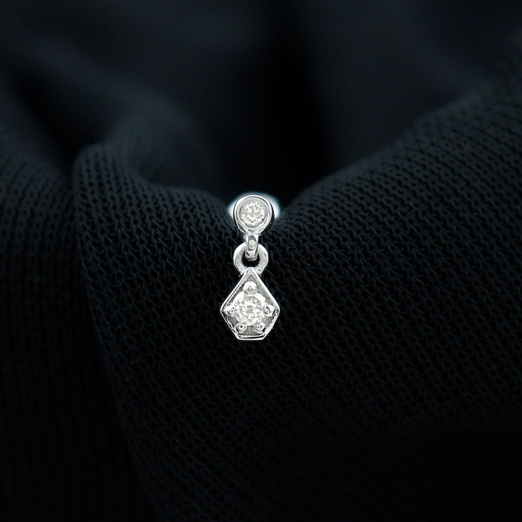 Solitaire Round Cut Moissanite Earring Set for Helix Piercing