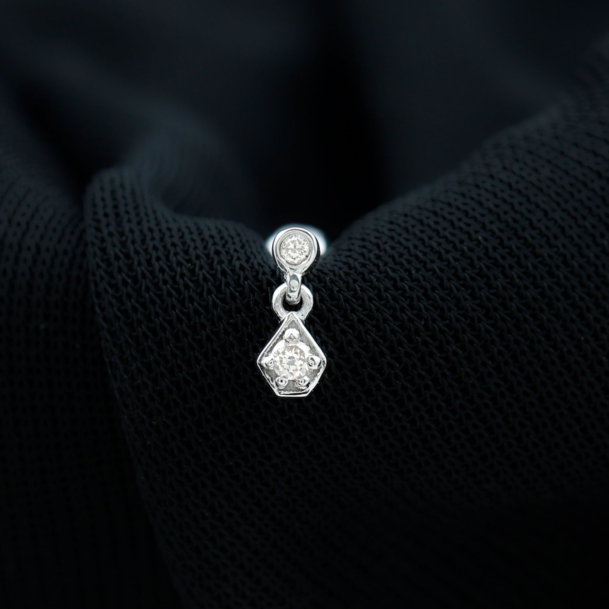 Solitaire Round Cut Moissanite Earring Set for Helix Piercing