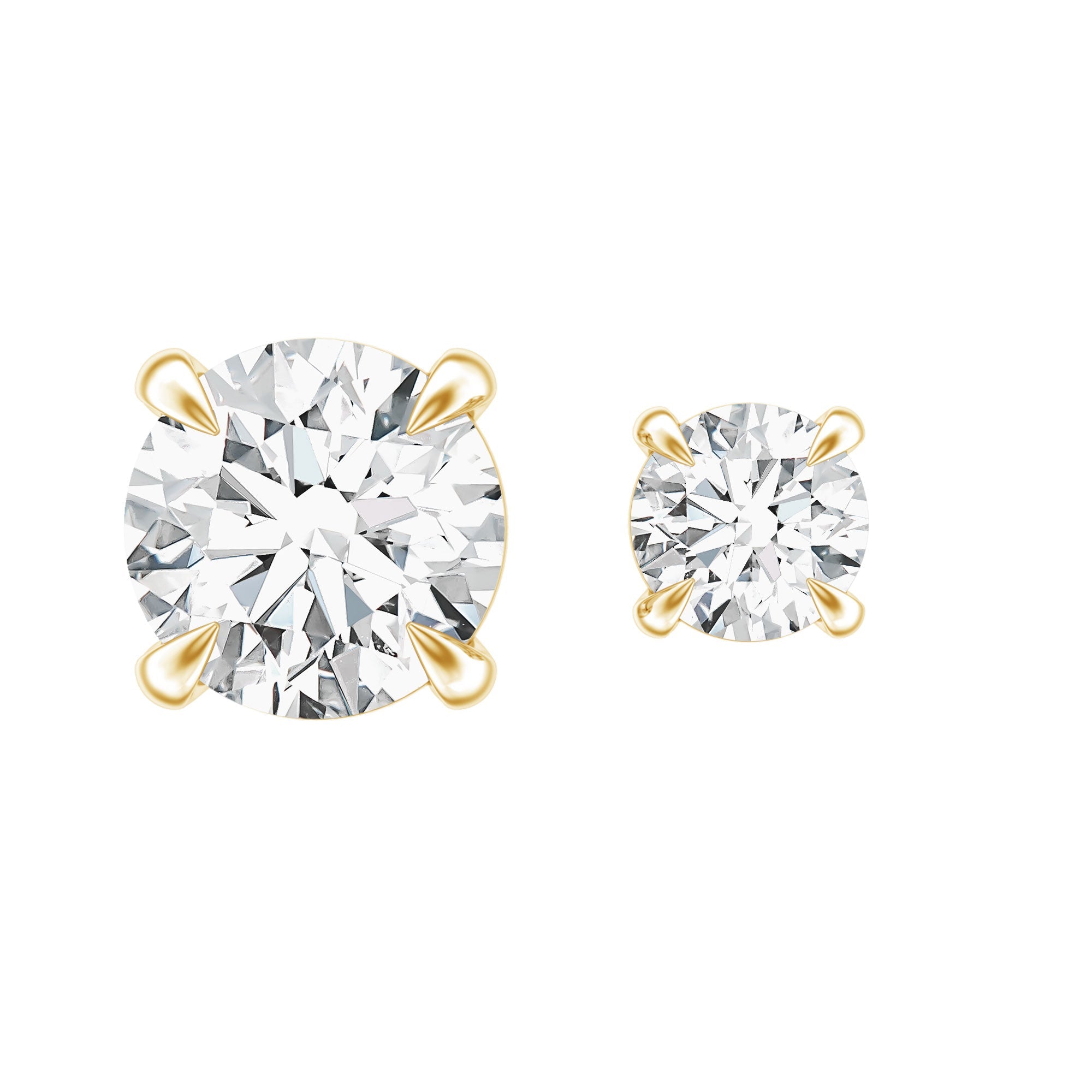 Solitaire Round Cut Moissanite Earring Set for Helix Piercing