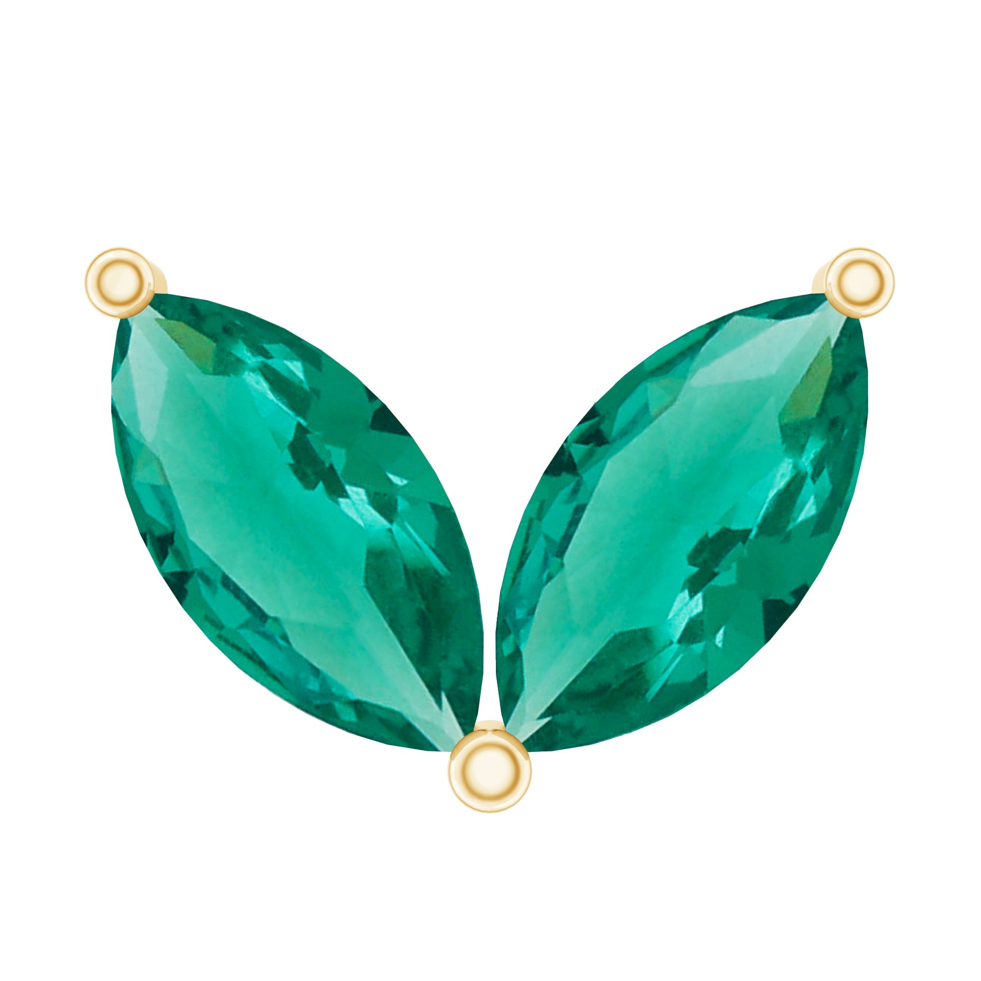 Marquise Lab Grown Emerald Leaf Earring for Helix Piercing