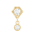 Round Cut Natural Diamond Drop Helix Earring