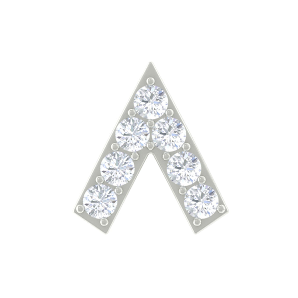 Genuine Diamond V Shape Earring for Tragus Piercing in Gold
