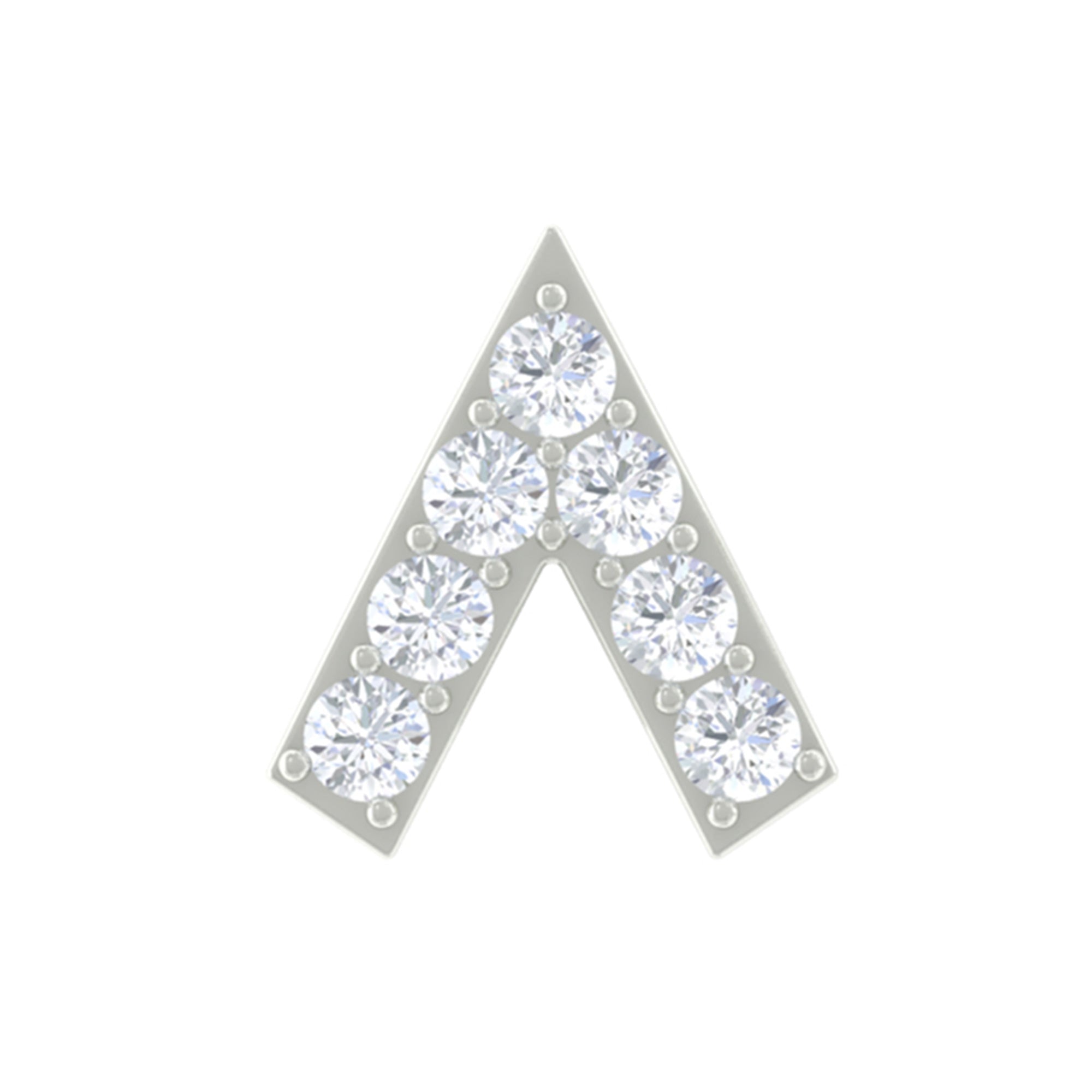 Genuine Diamond V Shape Earring for Tragus Piercing in Gold