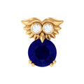 Blue Sapphire and Lab Grown Diamond Owl Helix Earring