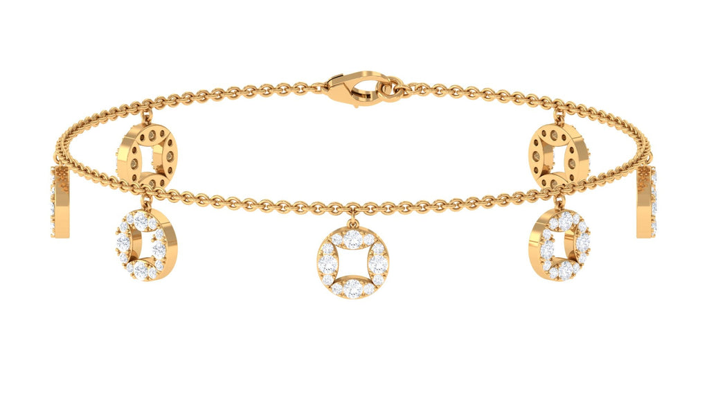 Minimal Moissanite Chain Charm Bracelet for Women