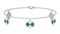 Certified Lab Grown Emerald Chain Charm Bracelet with Moissanite