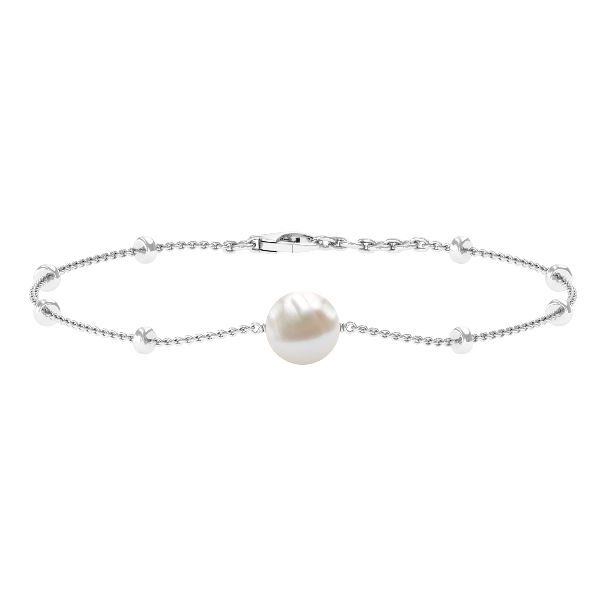 Cultured 7.48 Carat Freshwater Pearl Chain Bracelet