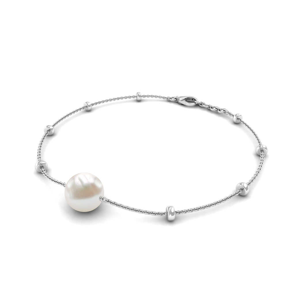 Cultured 7.48 Carat Freshwater Pearl Chain Bracelet