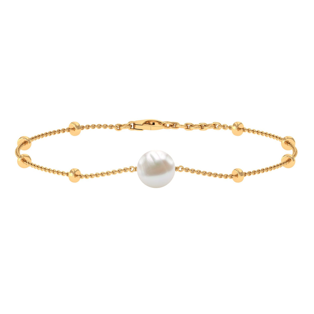 Cultured 7.48 Carat Freshwater Pearl Chain Bracelet
