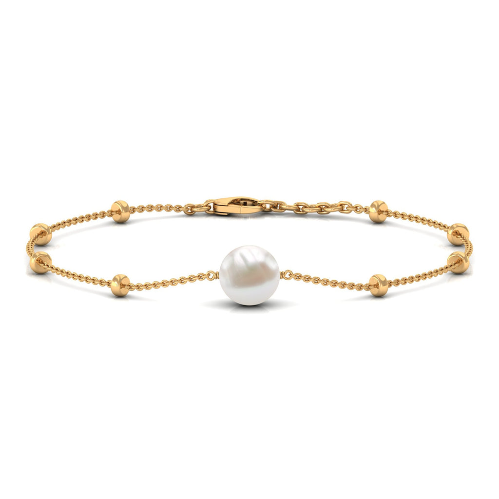 Cultured 7.48 Carat Freshwater Pearl Chain Bracelet