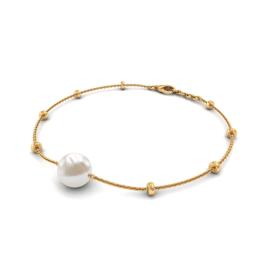 Cultured 7.48 Carat Freshwater Pearl Chain Bracelet