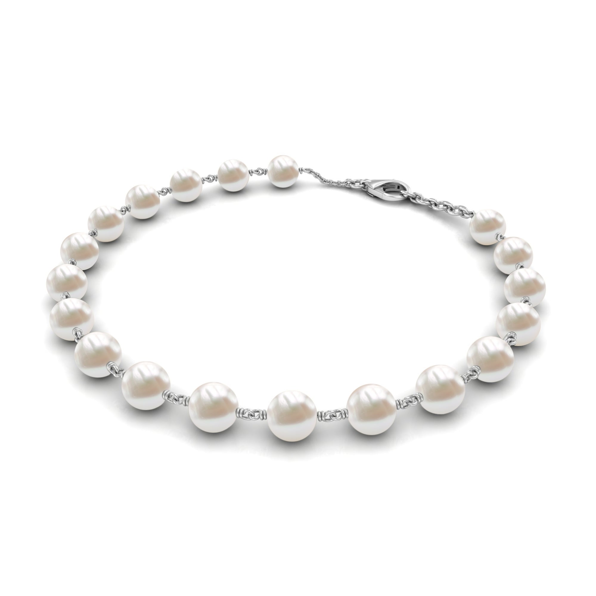 Cultured Freshwater Pearl Chain Bracelet for Women