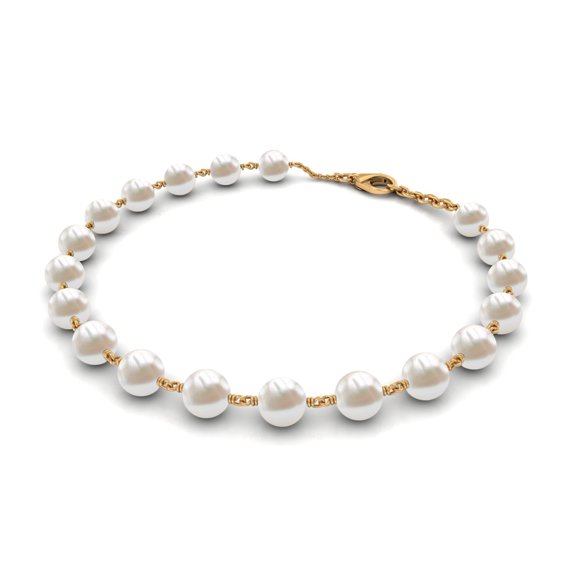 Cultured Freshwater Pearl Chain Bracelet for Women