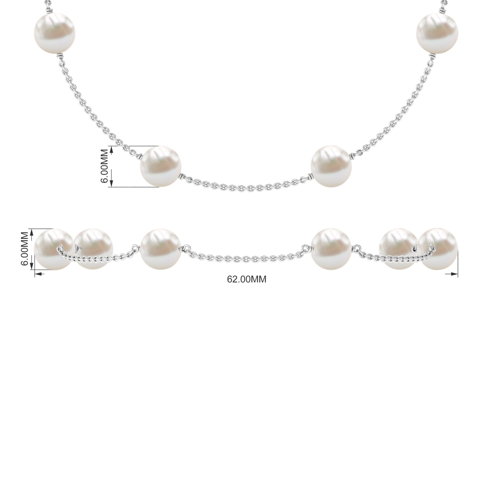 Real Freshwater Pearl Station Bracelet for Women