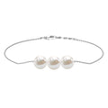 Cultured Freshwater Pearl 3 Stone Bracelet for Women