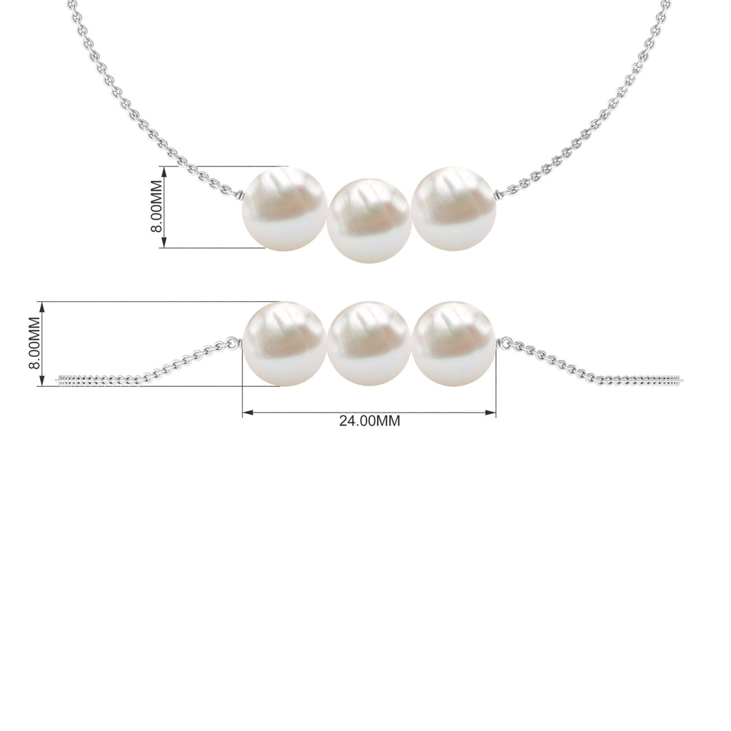 Cultured Freshwater Pearl 3 Stone Bracelet for Women