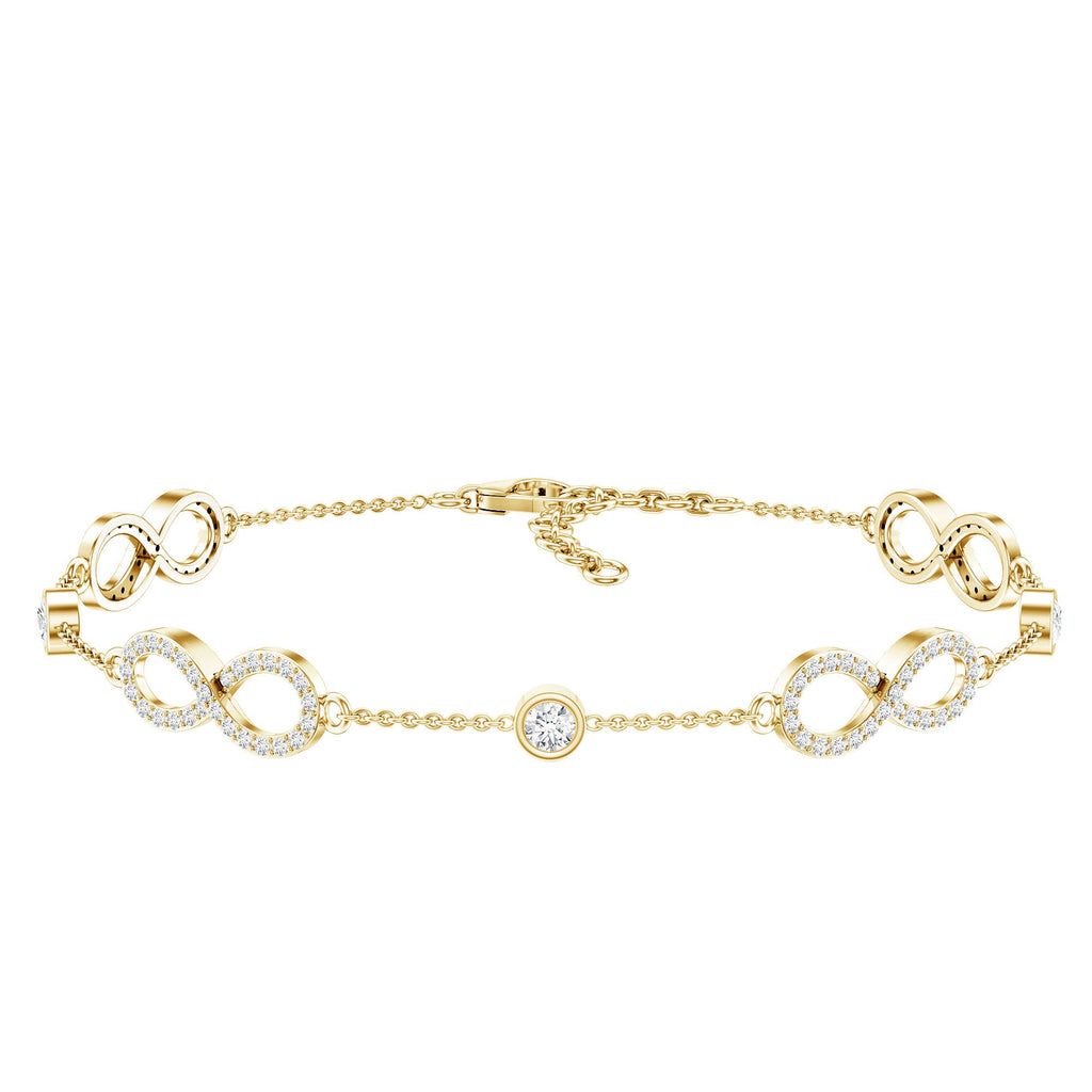 Certified Moissanite Infinity Chain Bracelet