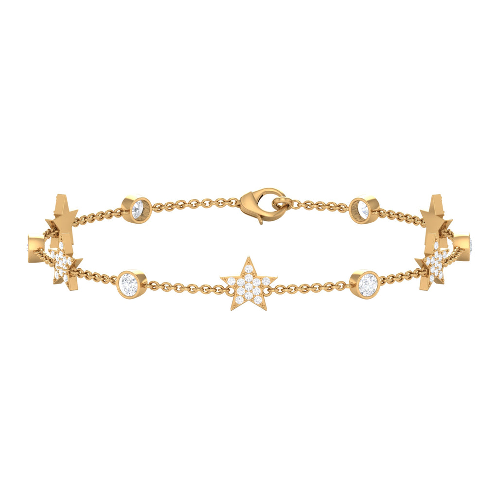 Certified Moissanite Station Star Bracelet for Women