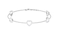 Certified Diamond Heart Chain Bracelet in Prong Setting