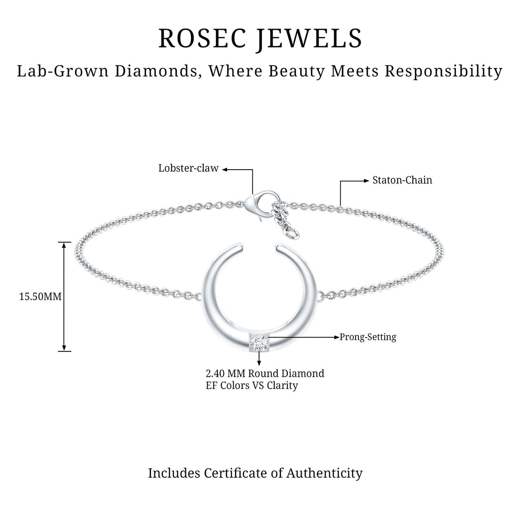 Certified Diamond Moon Chain Bracelet