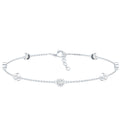 Round Cut Certified Moissanite Chain Bracelet in Bezel Setting