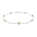 Bezel Set Seven Stone Peridot Station Bracelet