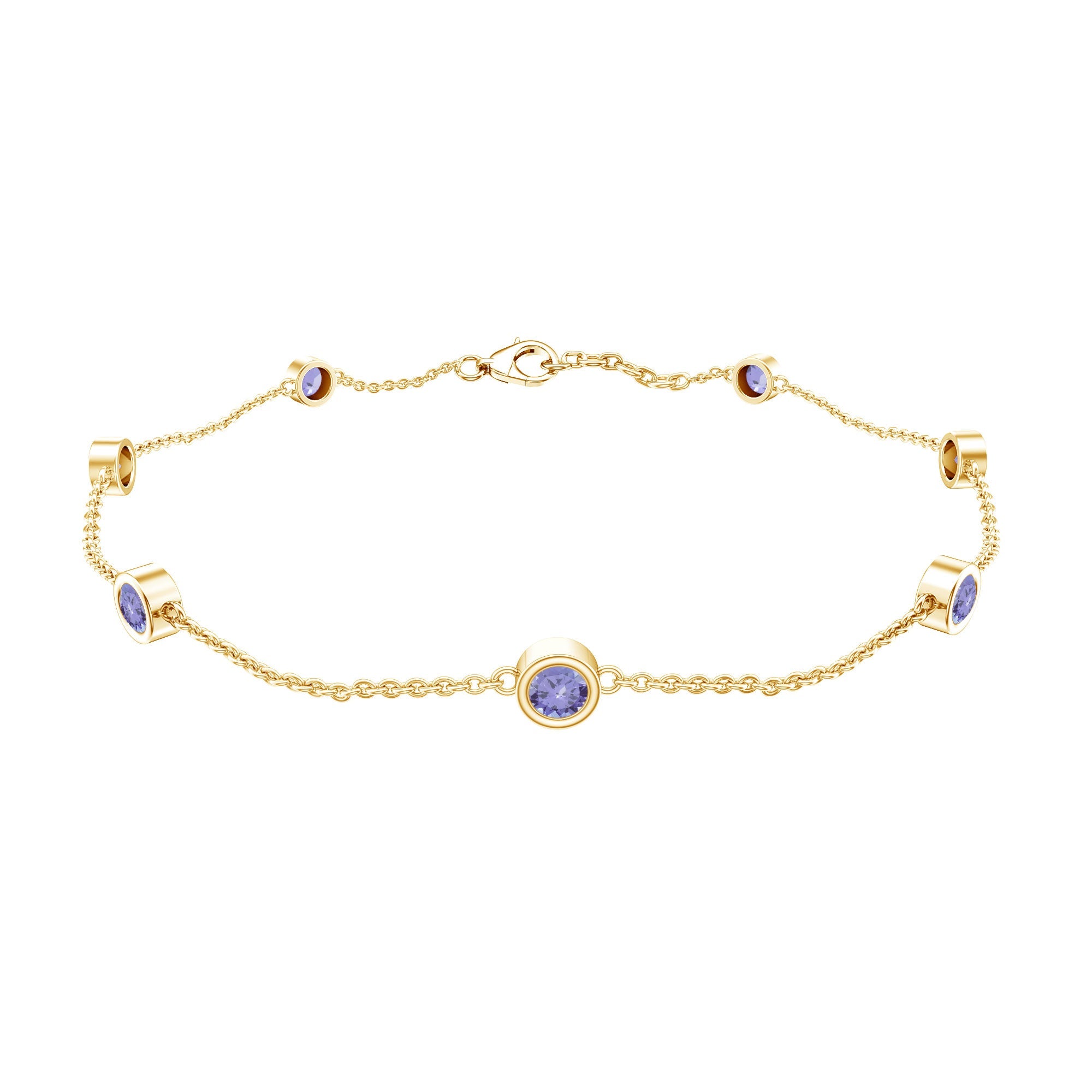 Certified Natural Tanzanite Chain Bracelet for Her