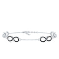 Certified Lab Grown Black Diamond Infinity Chain Bracelet