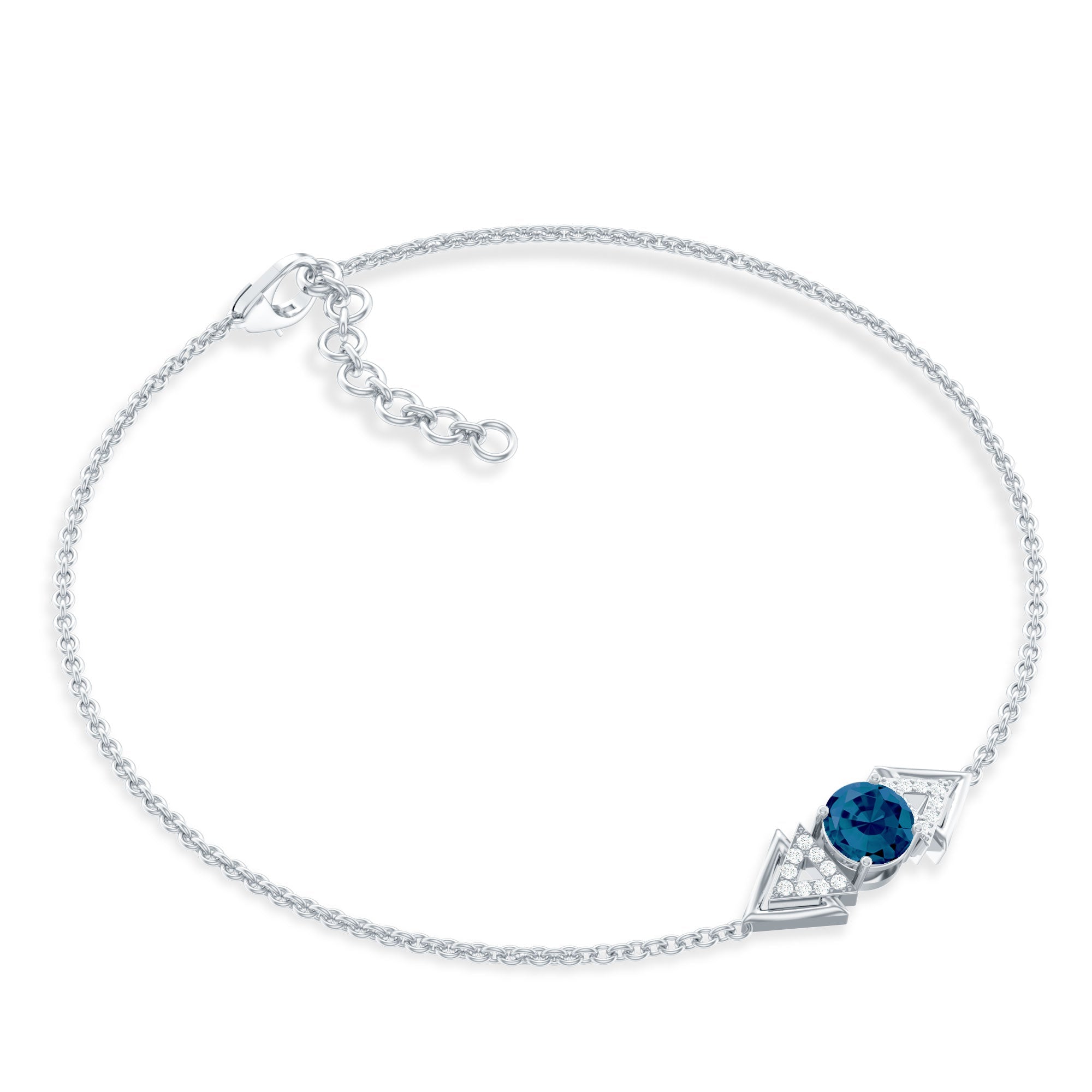 Real London Blue Topaz and Diamond Chain Bracelet