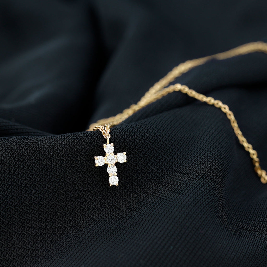 Certified Moissanite Cross Charm Chain Bracelet for Women