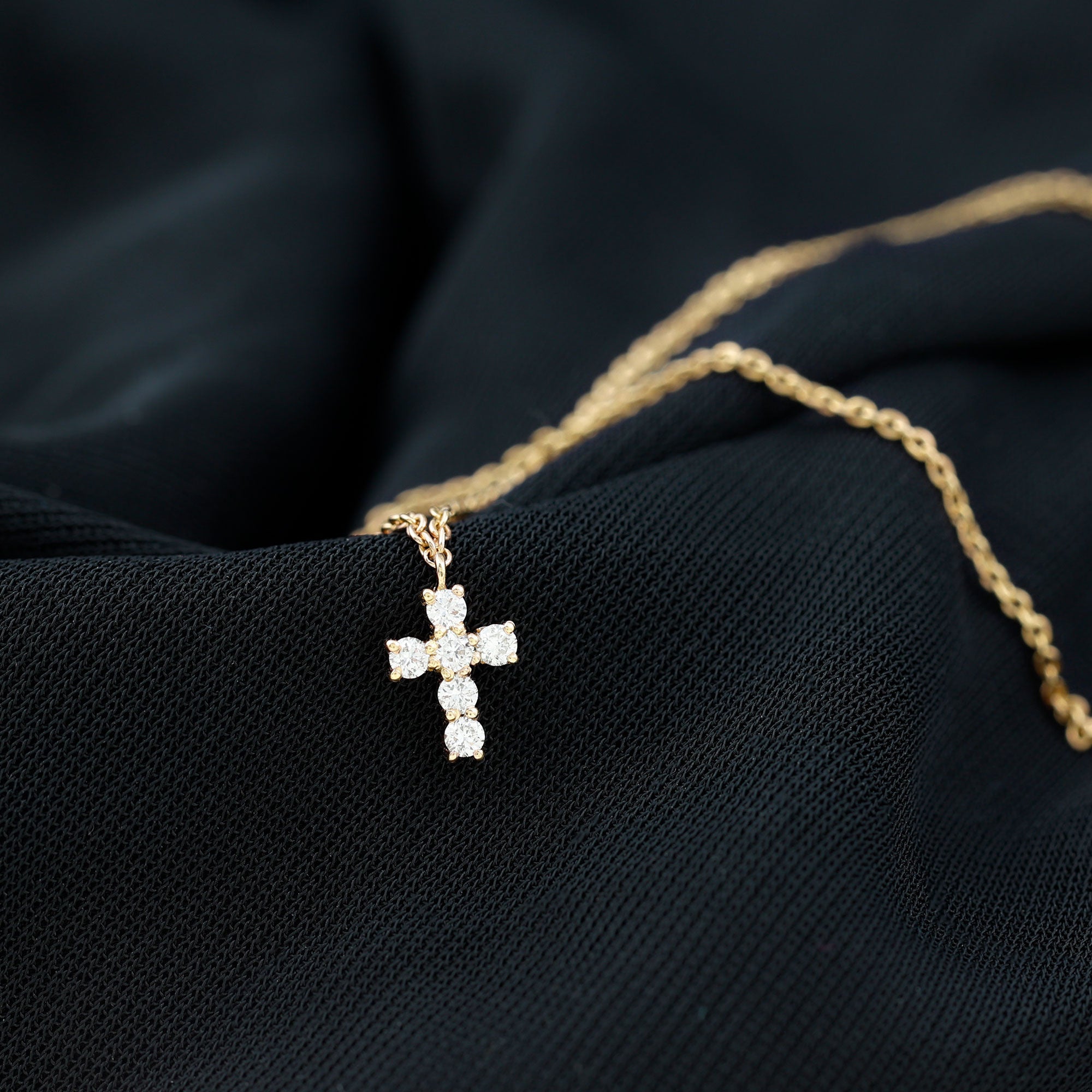 Certified Moissanite Cross Charm Chain Bracelet for Women