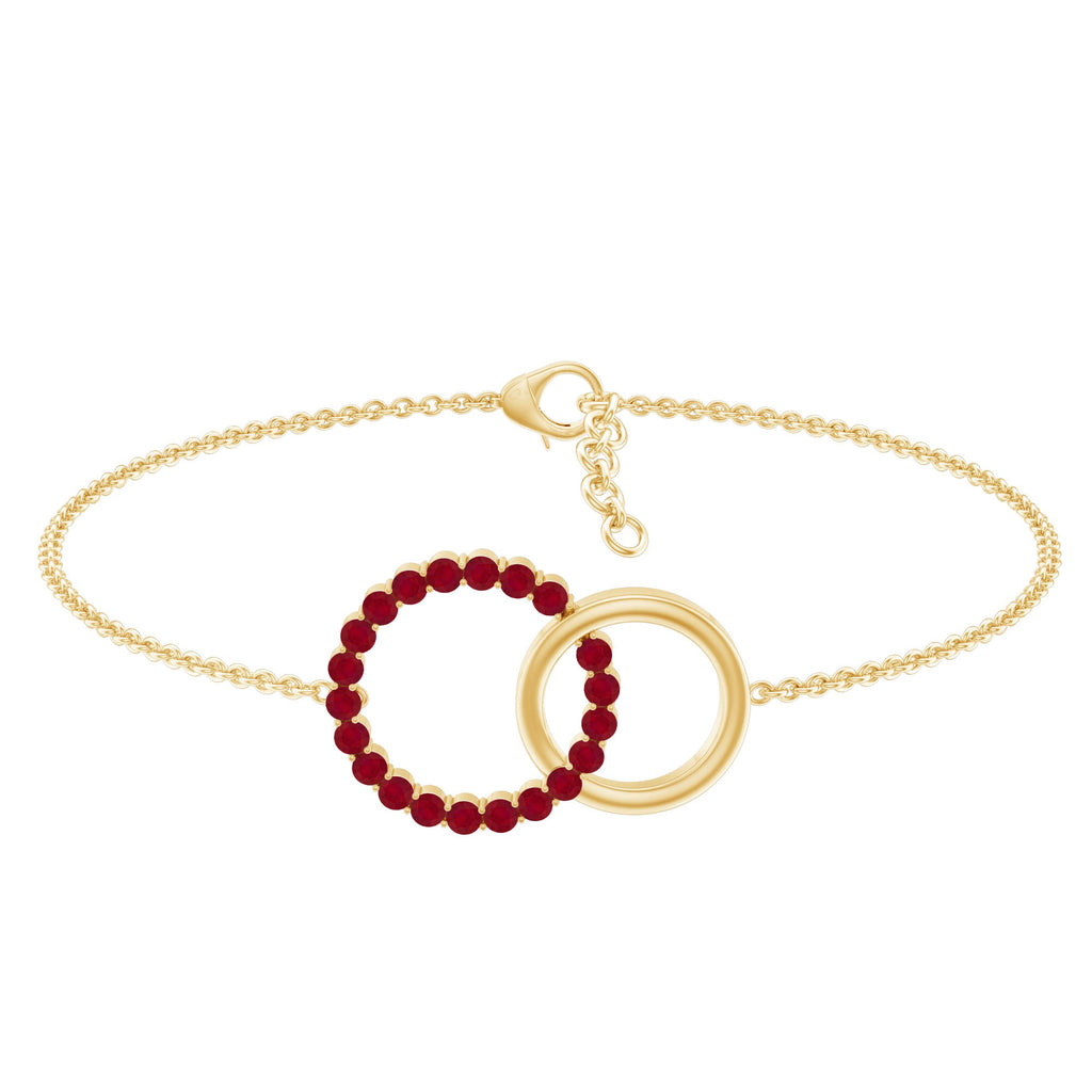 Natural Ruby Interlock Eternity Bracelet with Certificate