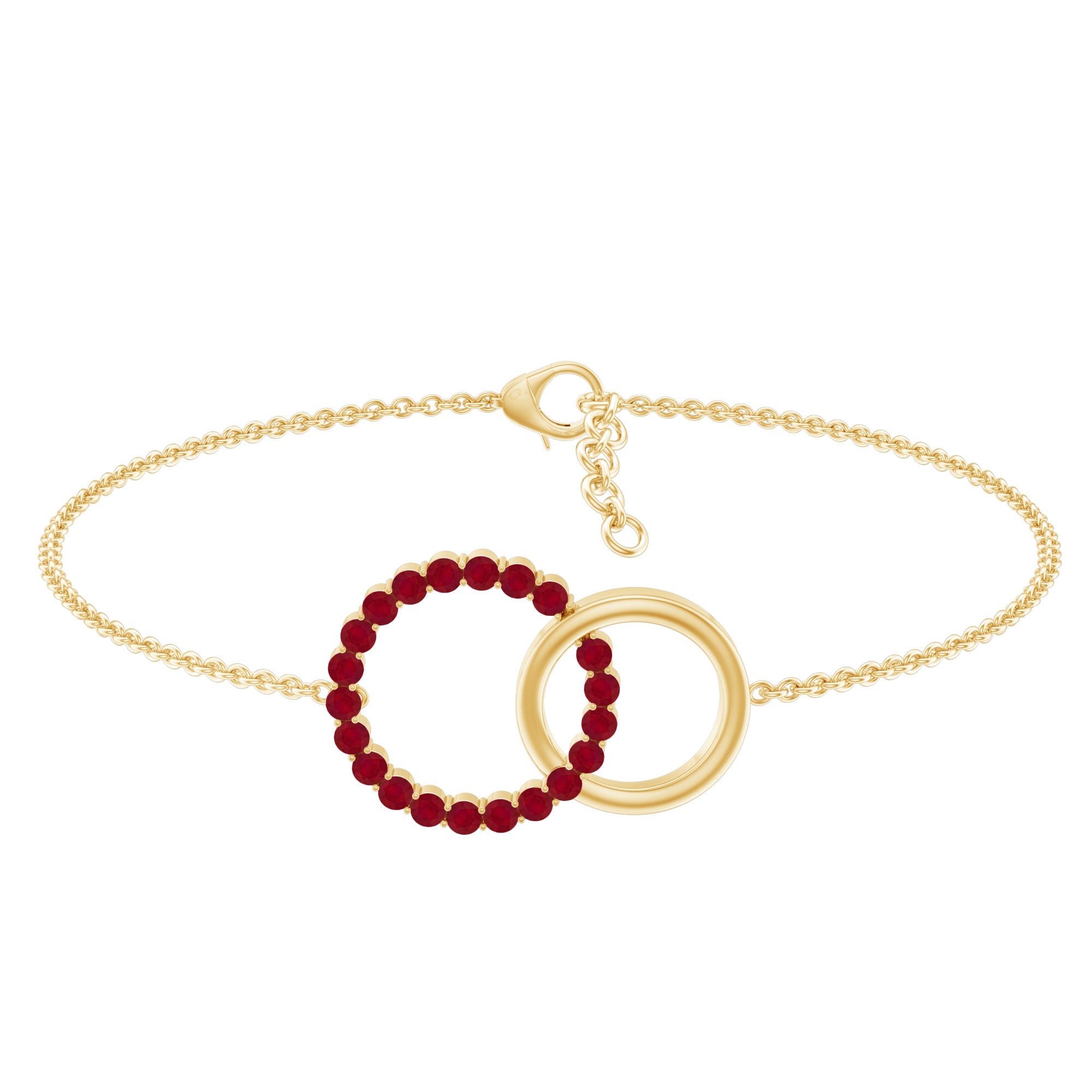 Natural Ruby Interlock Eternity Bracelet with Certificate