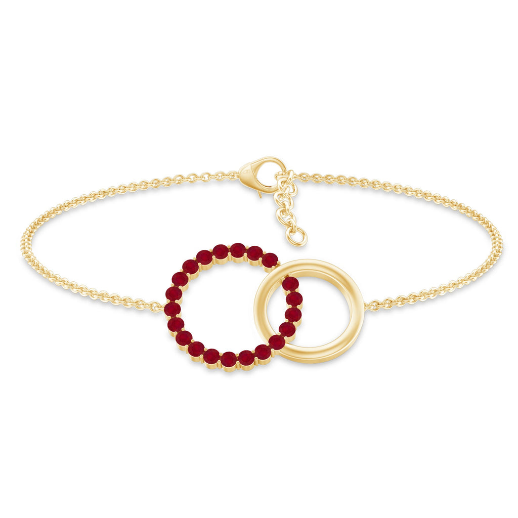 Natural Ruby Interlock Eternity Bracelet with Certificate