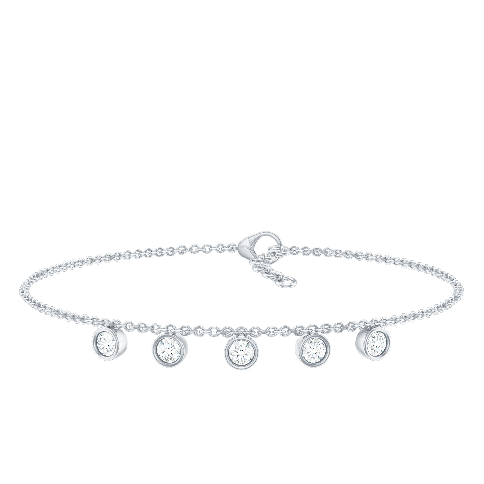 Certified Moissanite Five Stone Bracelet with Certificate