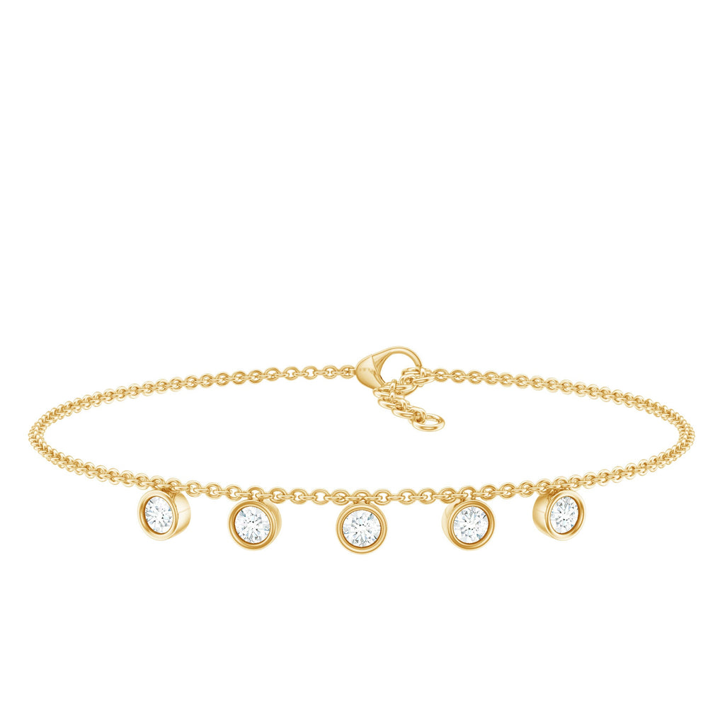 Certified Moissanite Five Stone Bracelet with Certificate