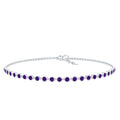 Minimalist Bezel Set Amethyst Chain Bracelet