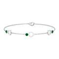 Genuine Emerald and Diamond Station Chain Bracelet