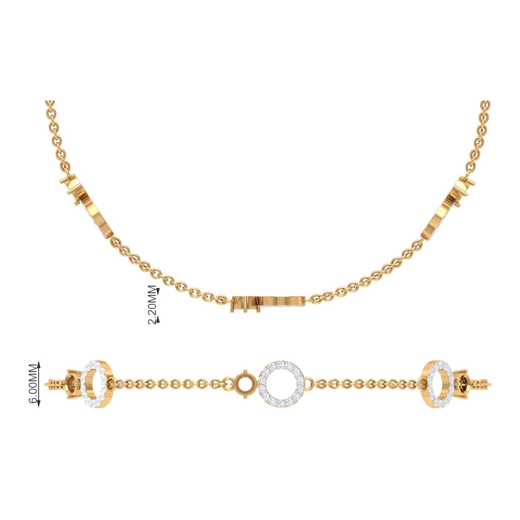Genuine Emerald and Diamond Station Chain Bracelet