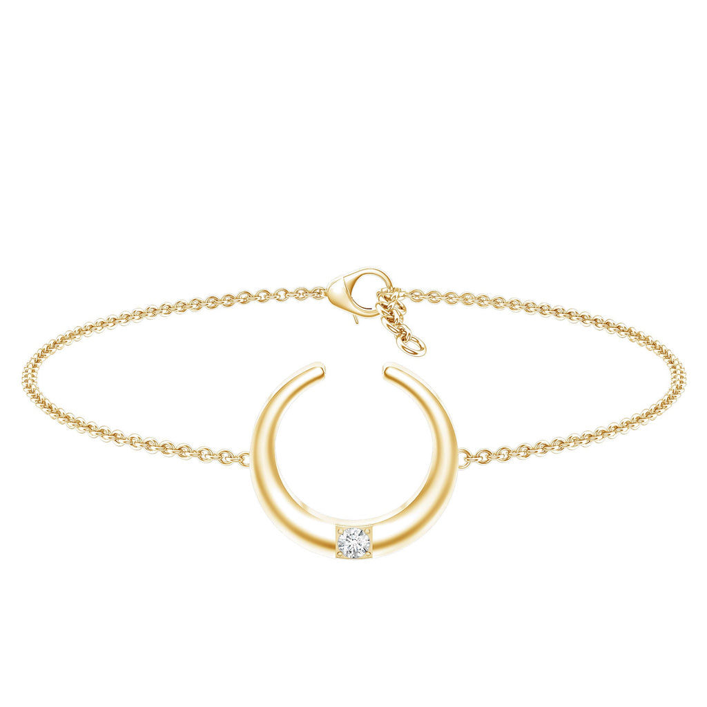 Certified Diamond Moon Chain Bracelet