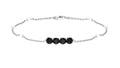 Black Onyx and Freshwater Pearl Station Bracelet