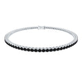 Certified Round Cut Lab Grown Black Diamond Tennis Bracelet