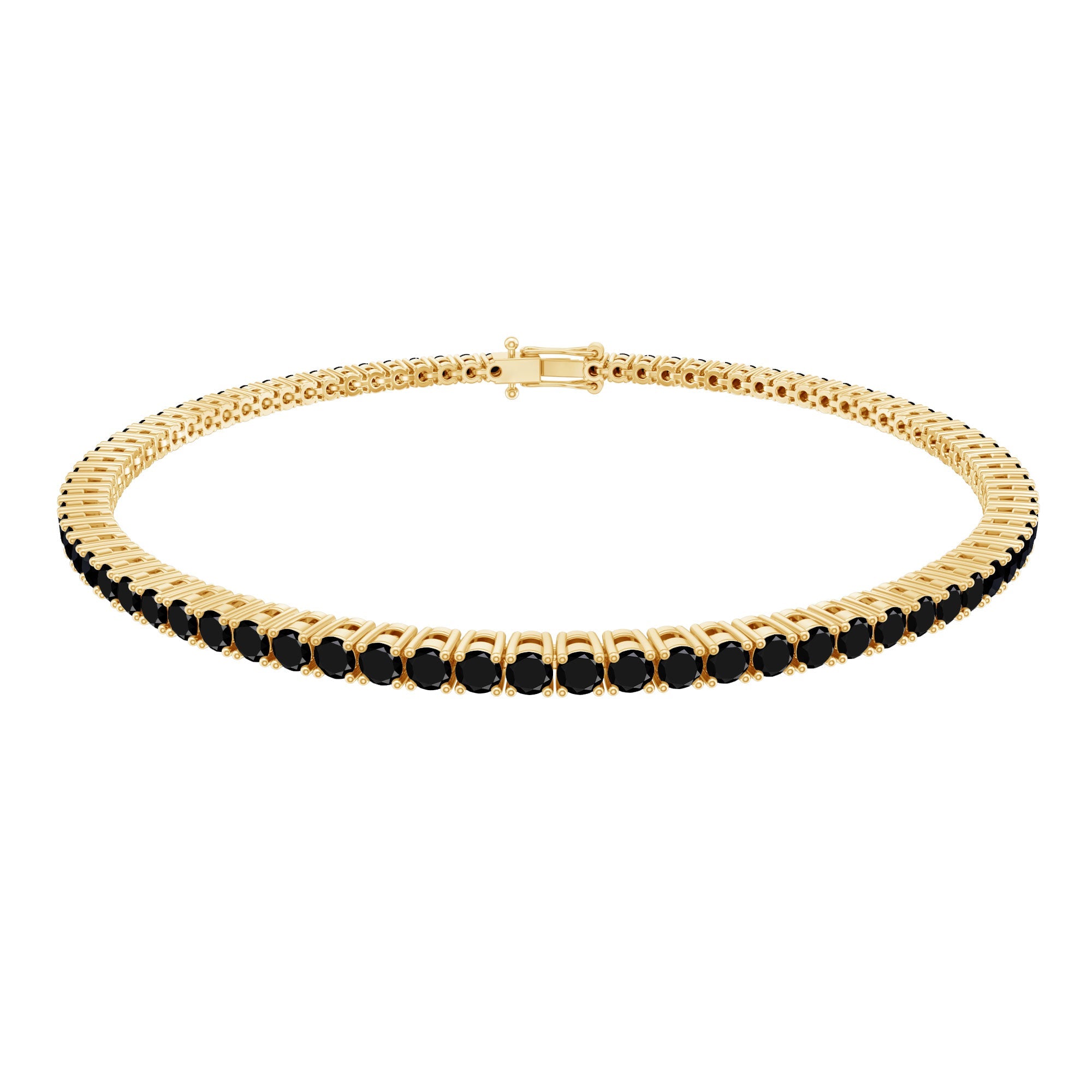 Certified Round Cut Lab Grown Black Diamond Tennis Bracelet