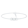 Three Stone Moissanite Chain Bracelet
