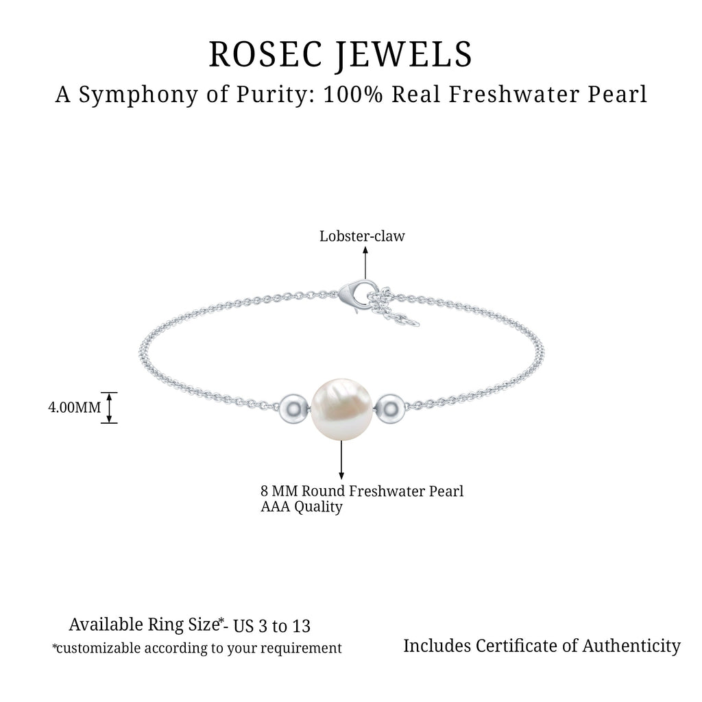 7.4 Carat Freshwater Pearl Solitaire Bolo Bracelet