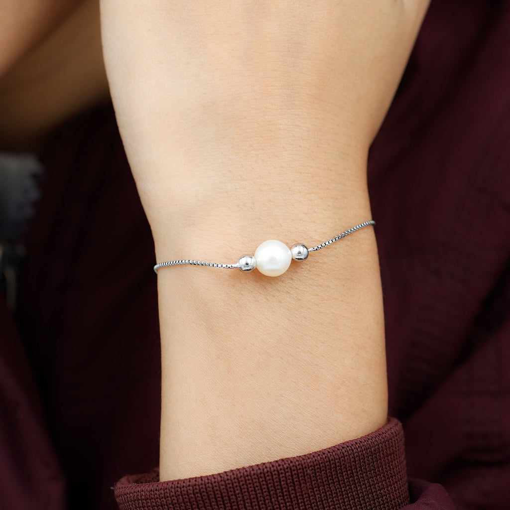 7.4 Carat Freshwater Pearl Solitaire Bolo Bracelet